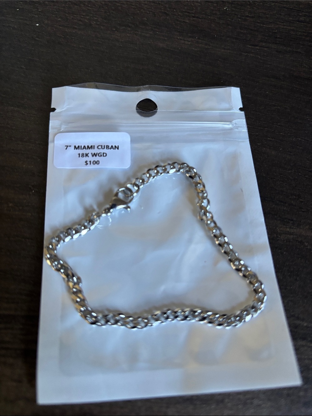 7" Silver Miami Cuban Link Bracelet